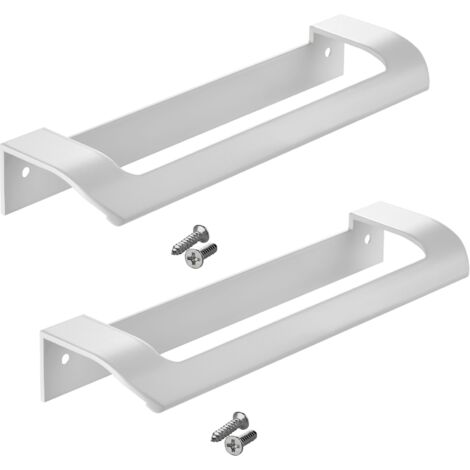 SOTECH Möbelgriff LYS BA 160 mm Griff für Schränke, Schubladen und Falttüren, weiß matt, 2 Stück