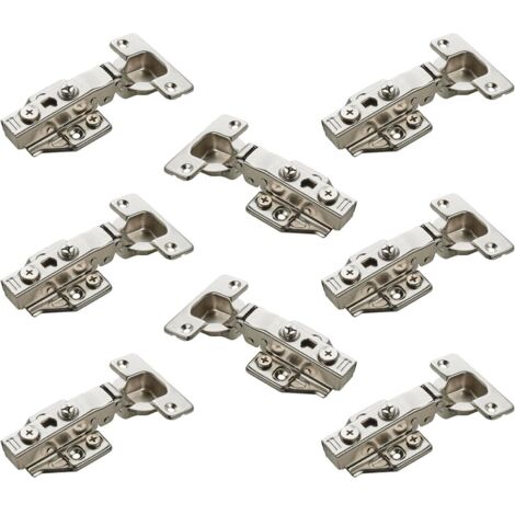 SOTECH Topfband T48 105° mit Dämpfer (Soft-Close) inkl. Montageplatten mit Exzenterverstellung, Eckanschlag, 8 Stück