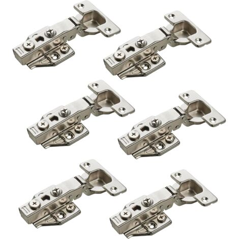 SOTECH Topfband T48 105° mit Dämpfer (Soft-Close) inkl. Montageplatten mit Exzenterverstellung, Eckanschlag, 6 Stück