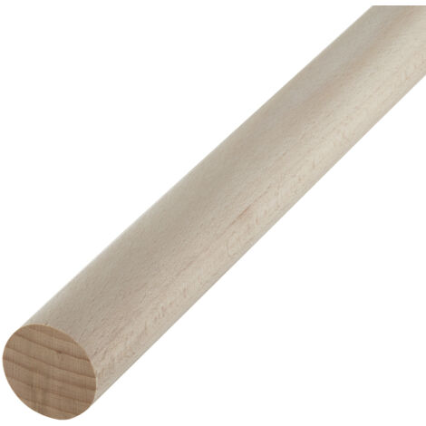 SOTECH Kleiderstange Garderobenstange Rundstab Holzstab zum Basteln Ø 30 mm Buche Länge: 100 cm , 1 Stück