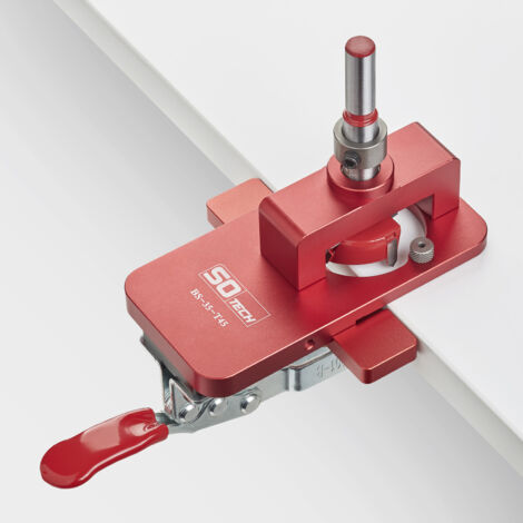 SOTECH Klappenscharnier KIMANA für Schrankklappen Bohrschablone Bohrlehre aus Metall , 1 Stück