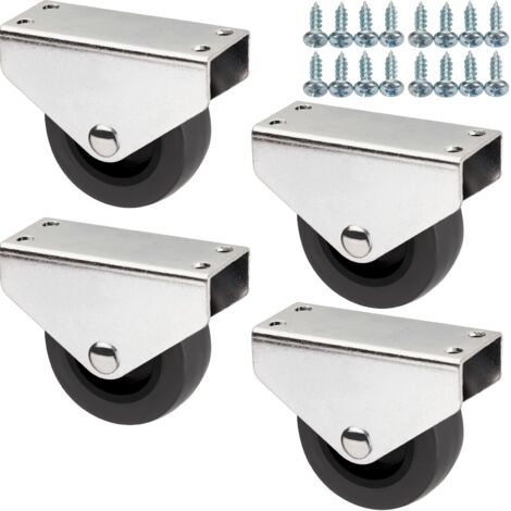 SOTECH 4 Stück Unterbaurollen PASSAU Ø 50 mm inkl. Schraubenset Boden-Montage Transportrollen Kastenrollen Möbelrollen (1/5)