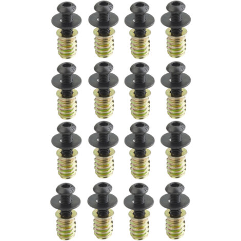 SOTECH Schraubenset 16 Stück M6 x 20 mm mit Gewindemuffen/Einschraubmuffen M6 x 15 mm und Unterlegscheiben für Tischgestelle, Tischbeine und vieles mehr
