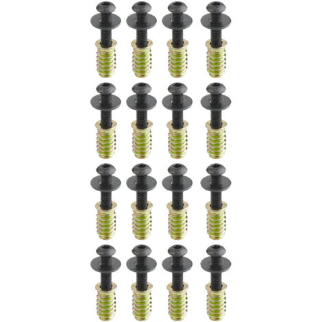 SOTECH Schraubenset 16 Stück M6 x 25 mm mit Gewindemuffen/Einschraubmuffen M6 x 20 mm und Unterlegscheiben für Tischgestelle, Tischbeine und vieles mehr