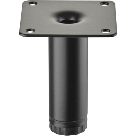 SOTECH Möbelfuß LIMA Höhe 80 mm, Ø 25 mm Höhenverstellbar 10 mm schwarz matt Vitrinenfuß Sockelfuß Schrankfuß