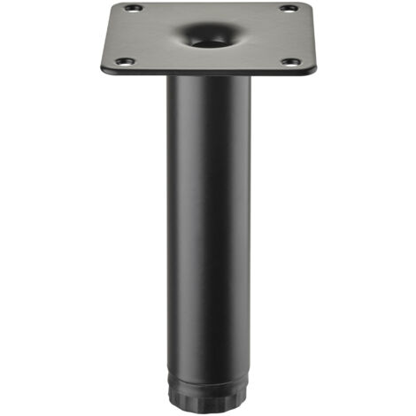 SOTECH Möbelfuß LIMA Höhe 120 mm, Ø 25 mm Höhenverstellbar 10 mm schwarz matt Vitrinenfuß Sockelfuß Schrankfuß (1/5)