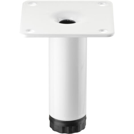 SOTECH Möbelfuß LIMA Höhe 80 mm, Ø 25 mm Höhenverstellbar 10 mm weiss matt Vitrinenfuß Sockelfuß Schrankfuß (1/5)