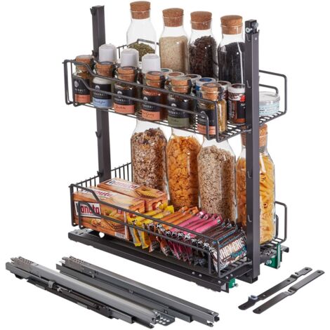 DISPENSA junior III Apothekerauszug anthrazit für Korpusbreite 400 mm mit Einhängekörben / Kesseböhmer