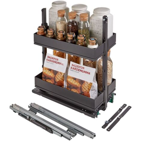 DISPENSA junior III Apothekerauszug anthrazit für Korpusbreite 300 mm mit ARENA pure Tablaren / Kesseböhmer