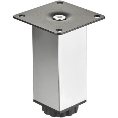 SOTECH Möbelfuß ZULU 38 x 38 x 100 mm Chrom poliert, belastbar bis 100 kg pro Fuß, 1 Stück