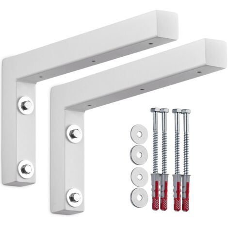 SOTECH Wandkonsole Regalkonsole Waschtischkonsole in L-Form 300 x 150 x 30 mm, weiß matt pulverbeschichtet, 2 Stück