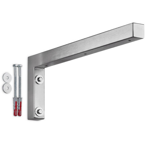 SOTECH Wandkonsole Regalkonsole Waschtischkonsole in L-Form 400 x 150 x 30 mm, Edelstahl gebürstet, 1 Stück