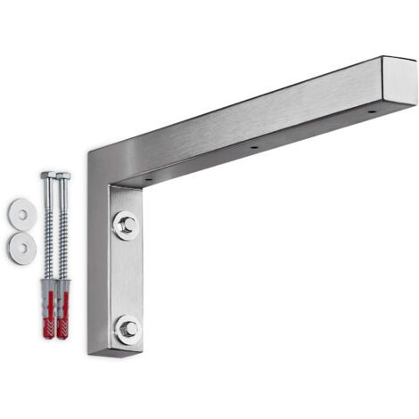SOTECH Wandkonsole Regalkonsole Waschtischkonsole in L-Form 350 x 150 x 30 mm, Edelstahl gebürstet, 1 Stück