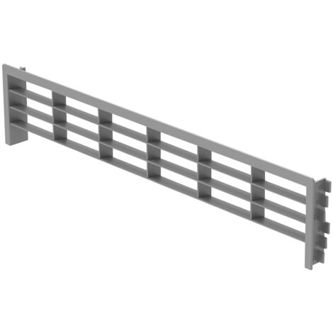 SOTECH Lüftungsgitter für Sockelleisten 396 x 83 mm (Einlassmaß 384 x 75 mm) Abluftgitter passend für Blendendicke 13, 16 und 19 mm, für den Einsatz in Küche & Bad, grau