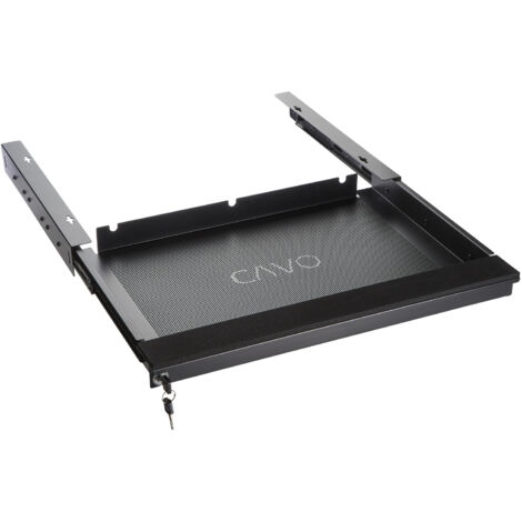 CAVO Laptop Schreibtischschublade schwarz abschließbar Tischschublade für den Unterbau 580 x 446 x 55 mm