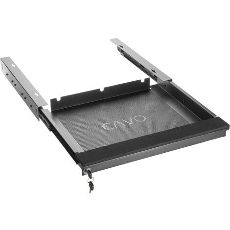 CAVO Laptop Schreibtischschublade schwarz abschließbar Tischschublade für den Unterbau 480 x 446 x 55 mm