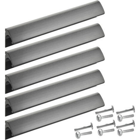 SOTECH Griffleiste Blackline ELEGANCE Aluminium schwarz matt eloxiert (Möbelgriff deckt alte Bohrlöcher ab) BA 160 mm L: 180 mm, 5 Stück