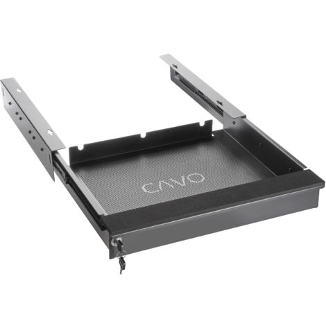 CAVO Laptop Schreibtischschublade schwarz abschließbar Tischschublade für den Unterbau 480 x 446 x 80 mm