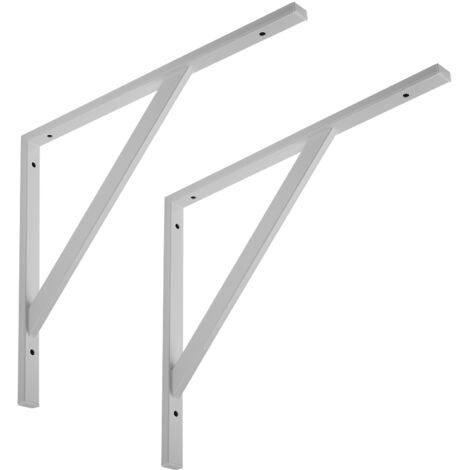 SO-TECH Schwerlastkonsole Schwerlastwinkel Regalwinkel Wandkonsole Stahl, Tragkraft 75 kg / Paar, 495 x 415 mm weiß - 2 Stück