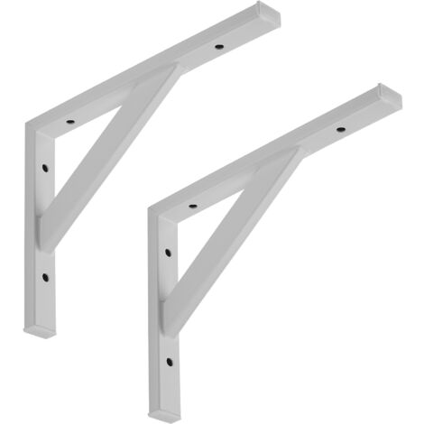 SO-TECH Schwerlastkonsole Schwerlastwinkel Regalwinkel Wandkonsole Stahl, Tragkraft 75 kg / Paar, 295 x 215 mm weiß - 2 Stück