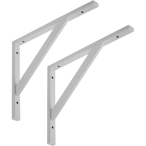SO-TECH Schwerlastkonsole Schwerlastwinkel Regalwinkel Wandkonsole Stahl, Tragkraft 75 kg / Paar, 395 x 315 mm weiß - 2 Stück