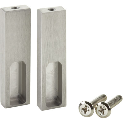 SOTECH Designer Schrankrohr NANO Alu Kleiderstange & optionales Zubehör - 1 Paar Seitenlager Unterbaumontage, 75x20x10 mm, Edelstahloptik