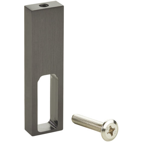 SOTECH Designer Schrankrohr NANO Alu Kleiderstange & optionales Zubehör - Mittelträger Unterbaumontage, 75x20x10 mm, Titanoptik