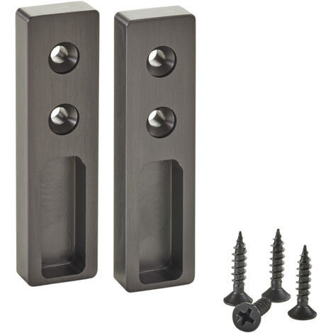 SOTECH Designer Schrankrohr NANO Alu Kleiderstange & optionales Zubehör - 1 Paar Seitenlager Anbau seitlich, 75x20x10 mm, Titanoptik