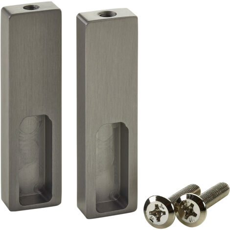 SOTECH Designer Schrankrohr NANO Alu Kleiderstange & optionales Zubehör - 1 Paar Seitenlager Unterbaumontage, 75x20x10 mm, Titanoptik