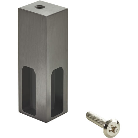 SOTECH Designer Schrankrohr NANO Alu Kleiderstange & optionales Zubehör - Ecklager Unterbaumontage, 75x22x26 mm, Titanoptik