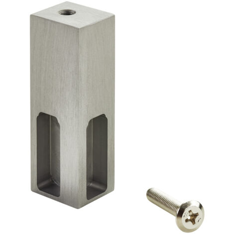 SOTECH Designer Schrankrohr NANO Alu Kleiderstange & optionales Zubehör - Ecklager Unterbaumontage, 75x22x26 mm, Edelstahloptik