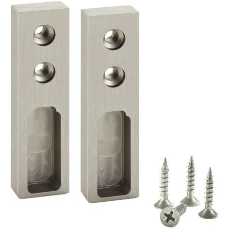 SOTECH Designer Schrankrohr NANO Alu Kleiderstange & optionales Zubehör - 1 Paar Seitenlager 75x20x10 mm, Edelstahloptik