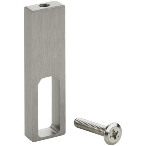 SOTECH Designer Schrankrohr NANO Alu Kleiderstange & optionales Zubehör - Mittelträger Unterbaumontage, 75x20x10 mm, Edelstahloptik