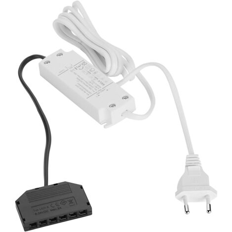 LED Transformator 12 VDC Netzgerät mit 6-fach Verteiler (mini AMP-Anschluss), 15 W