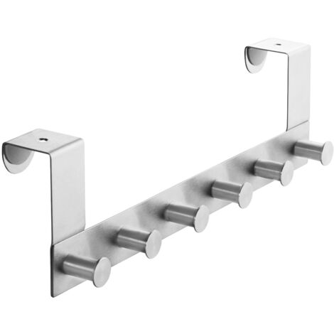 SOTECH Garderobenleiste LINEA 380 x 110 mm, mit 6 Haken Türhaken Edelstahl matt gebürstet, für 40 mm Türen ohne Falz 1 Stück (1/5)
