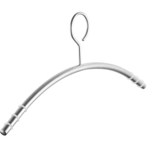 SOTECH Kleiderbügel Edelstahl SS201 gebürstet mit Antirutsch-Ringen Öse 360 Grad drehbar, Rundrohr Ø 12 mm x 433 mm, 1 Stück