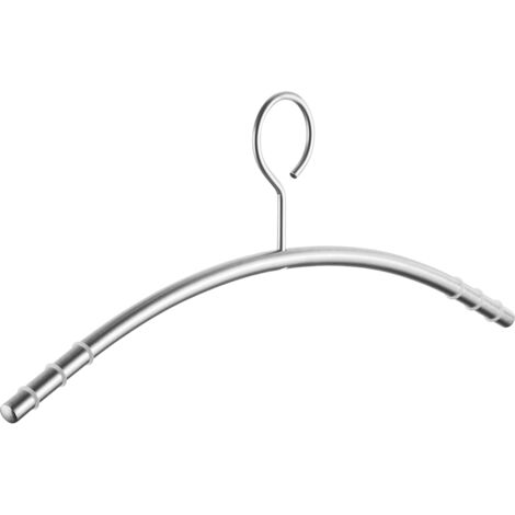 SOTECH Kleiderbügel Edelstahl SS201 gebürstet mit Antirutsch-Ringen Öse 360 Grad drehbar, Rundrohr massiv Ø 12 mm x 433 mm, 1 Stück