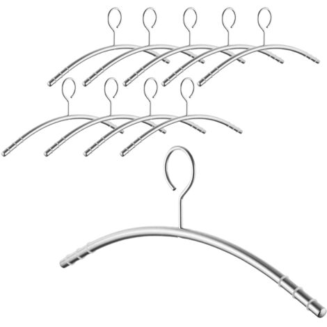 SOTECH Kleiderbügel Edelstahl SS201 gebürstet mit Antirutsch-Ringen Öse 360 Grad drehbar, Rundrohr Ø 12 mm x 433 mm, 10 Stück