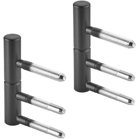 SOTECH Türband OLAV Ø 15 mm Stahl schwarz pulverbeschichtet bis 60 kg Tragkraft DIN-konform, 2-teilig mit 3 Gewindebolzen, 1 PAAR