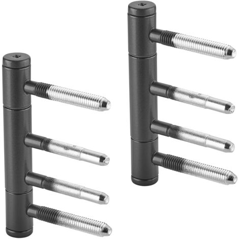 SOTECH Türband OLAV Ø 15 mm Stahl schwarz pulverbeschichtet bis 60 kg Tragkraft DIN-konform, 3-teilig mit 4 Gewindebolzen, einem Stift mit Schraubbolzen, 1 PAAR