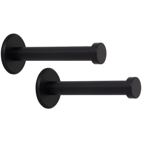 SOTECH Garderobenhaken TALEA (Ø 10 / 15 mm) Edelstahl massiv inkl. Befestigungsmaterial, schwarz eloxiert (Länge 70 mm, Gesamtlänge 73 mm), 2 x Wandhaken