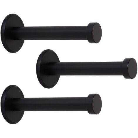 SOTECH Garderobenhaken TALEA (Ø 10 / 15 mm) Edelstahl massiv inkl. Befestigungsmaterial, schwarz eloxiert (Länge 70 mm, Gesamtlänge 73 mm), 3 x Wandhaken