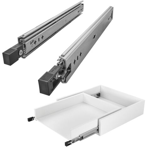 1 Paar SOTECH Schwerlastauszüge mit Lock-in/out Einrastfunktion mit schwarzem Hebel, belastbar bis 100 Kg, Modell VarioSlide KV2-100-H53-L500-EH 500 mm