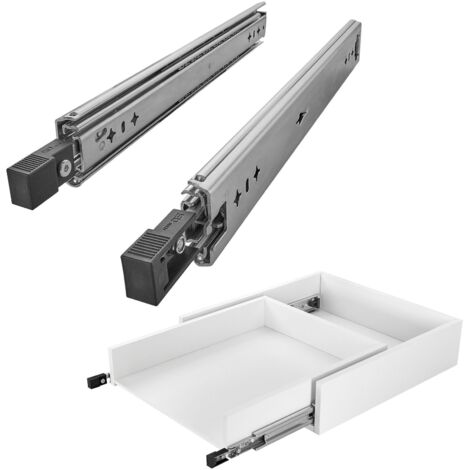 1 Paar SOTECH Schwerlastauszüge mit Lock-in/out Einrastfunktion mit schwarzem Hebel, belastbar bis 100 Kg, Modell VarioSlide KV2-100-H53-L950-EH 950 mm
