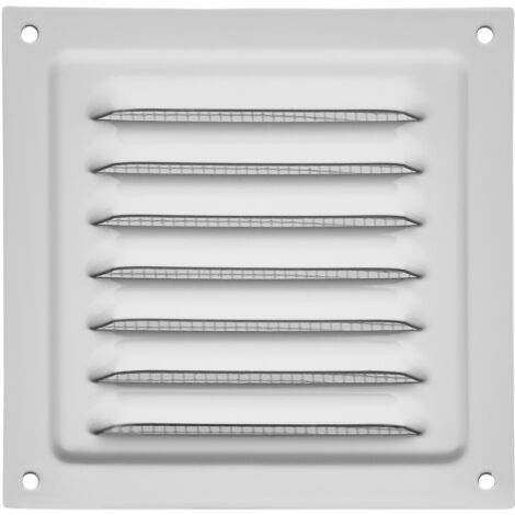 SOTECH Lüftungsgitter aufschraubbar mit Insektenschutz Aluminium 125x125 mm weiß
