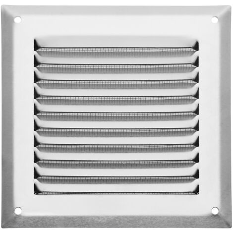 SOTECH Lüftungsgitter aufschraubbar mit Insektenschutz Aluminium 140x140 mm Edelstahloptik