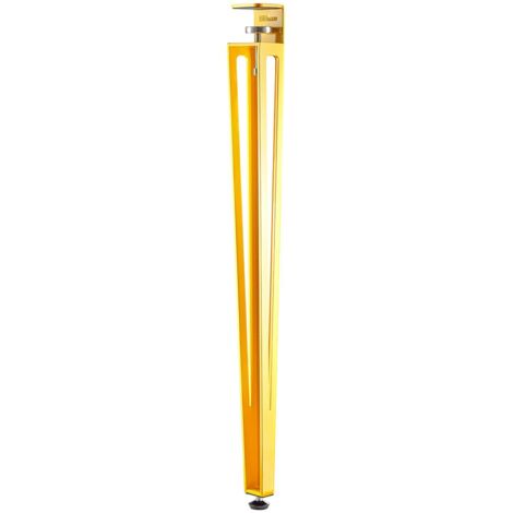 SOTECH Tischbein ColorLine in F-Form konisch zulaufend von 70 auf 40 mm mit Klemmschraube (ohne Bohren) für Küchentisch, Esstisch, Bürotisch - gelb - Höhe 745 mm - 1 Stück