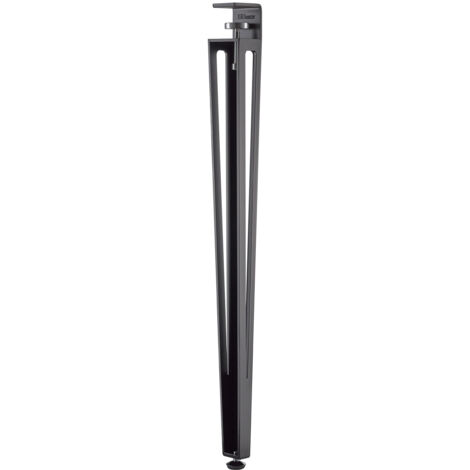 SOTECH Tischbein ColorLine in F-Form konisch zulaufend von 70 auf 40 mm mit Klemmschraube (ohne Bohren) für Küchentisch, Esstisch, Bürotisch - schwarz matt - Höhe 745 mm - 1 Stück