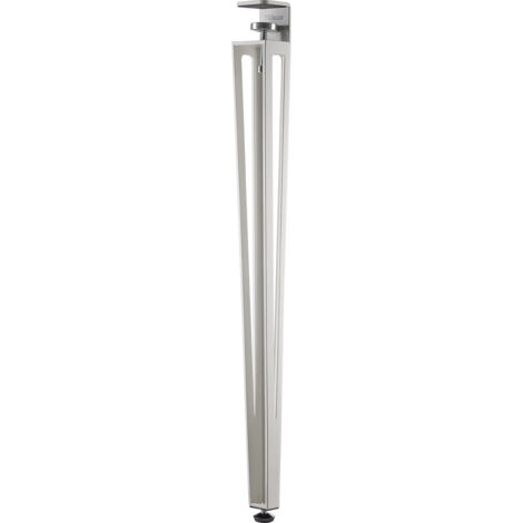 SOTECH Tischbein ColorLine in F-Form konisch zulaufend von 70 auf 40 mm mit Klemmschraube (ohne Bohren) für Küchentisch, Esstisch, Bürotisch - weiß - Höhe 745 mm - 1 Stück
