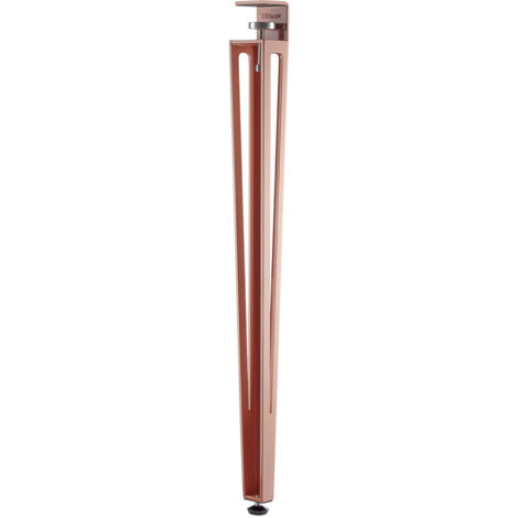 SOTECH Tischbein ColorLine in F-Form konisch zulaufend von 70 auf 40 mm mit Klemmschraube (ohne Bohren) für Küchentisch, Esstisch, Bürotisch - rosa - Höhe 745 mm - 1 Stück